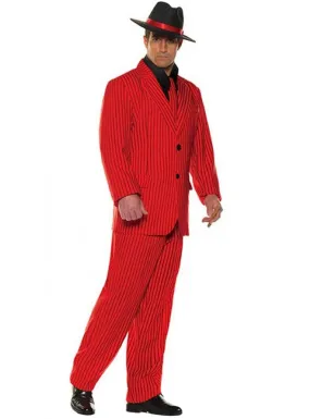 1920s Red Pinstripe Gangster Plus Size Costume Suit