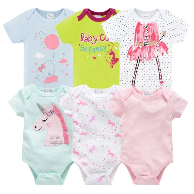 2019 6Pcs 3Pcs Summer New Baby Girl Bodysuits