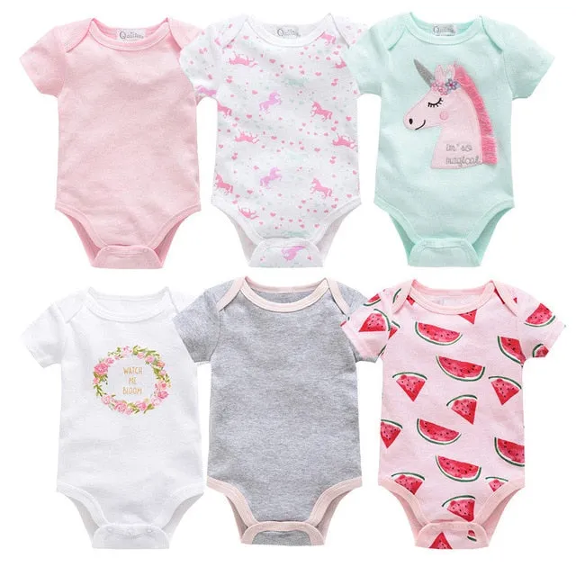 2019 6Pcs 3Pcs Summer New Baby Girl Bodysuits