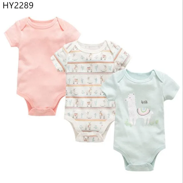 2019 6Pcs 3Pcs Summer New Baby Girl Bodysuits