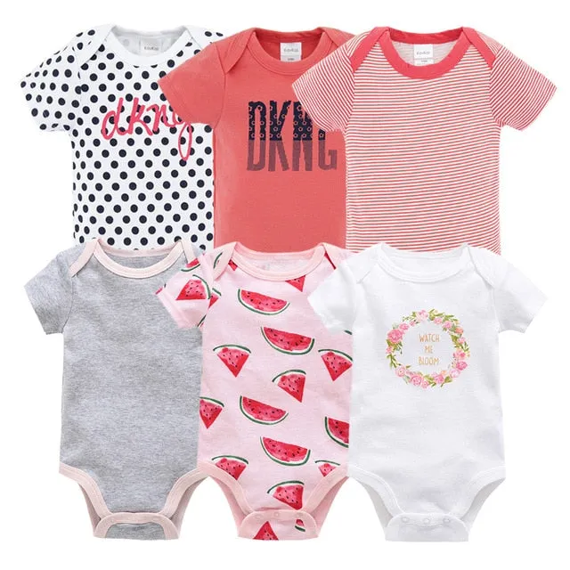 2019 6Pcs 3Pcs Summer New Baby Girl Bodysuits