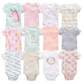 2019 6Pcs 3Pcs Summer New Baby Girl Bodysuits