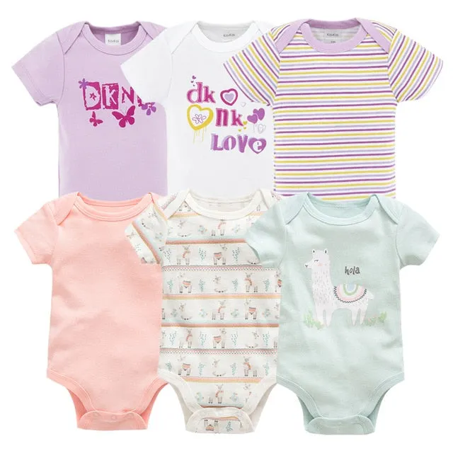 2019 6Pcs 3Pcs Summer New Baby Girl Bodysuits