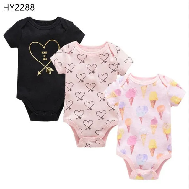 2019 6Pcs 3Pcs Summer New Baby Girl Bodysuits