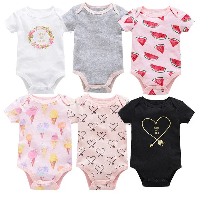 2019 6Pcs 3Pcs Summer New Baby Girl Bodysuits