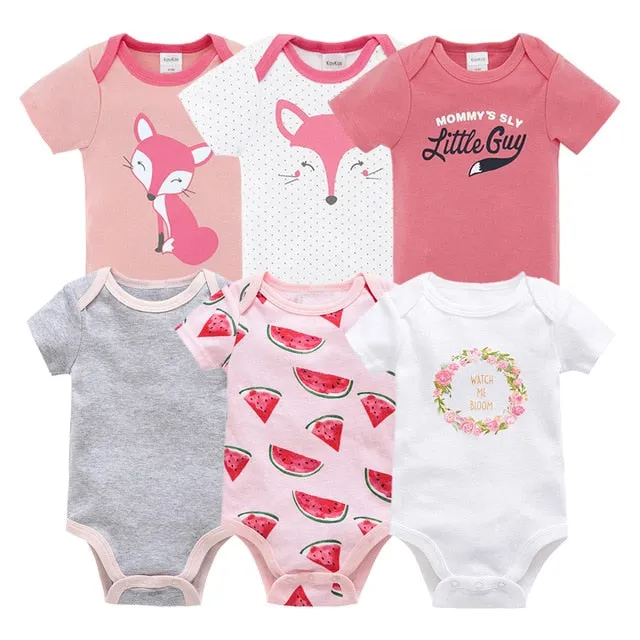 2019 6Pcs 3Pcs Summer New Baby Girl Bodysuits