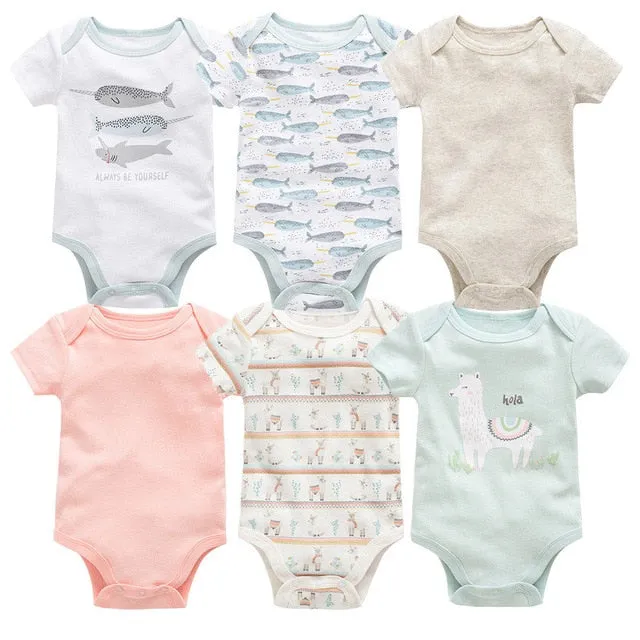 2019 6Pcs 3Pcs Summer New Baby Girl Bodysuits