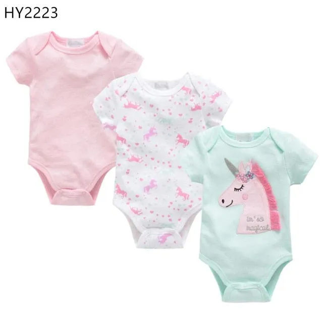 2019 6Pcs 3Pcs Summer New Baby Girl Bodysuits