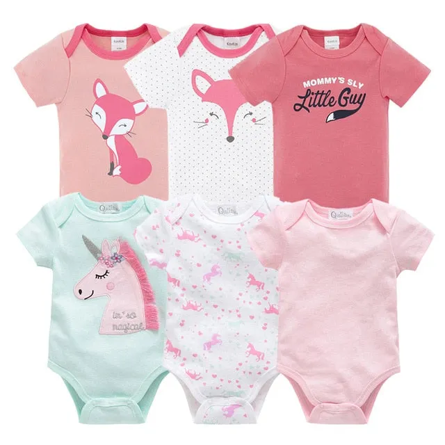 2019 6Pcs 3Pcs Summer New Baby Girl Bodysuits