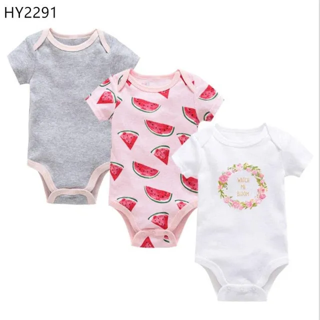 2019 6Pcs 3Pcs Summer New Baby Girl Bodysuits