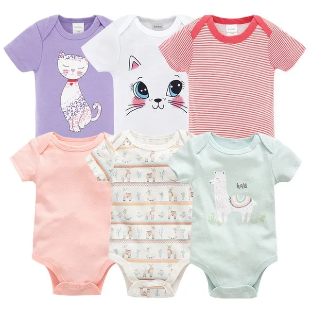 2019 6Pcs 3Pcs Summer New Baby Girl Bodysuits