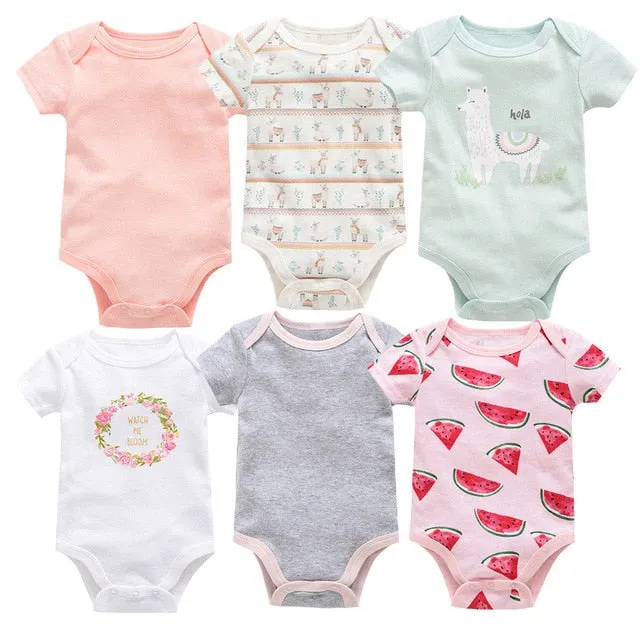 2019 6Pcs 3Pcs Summer New Baby Girl Bodysuits