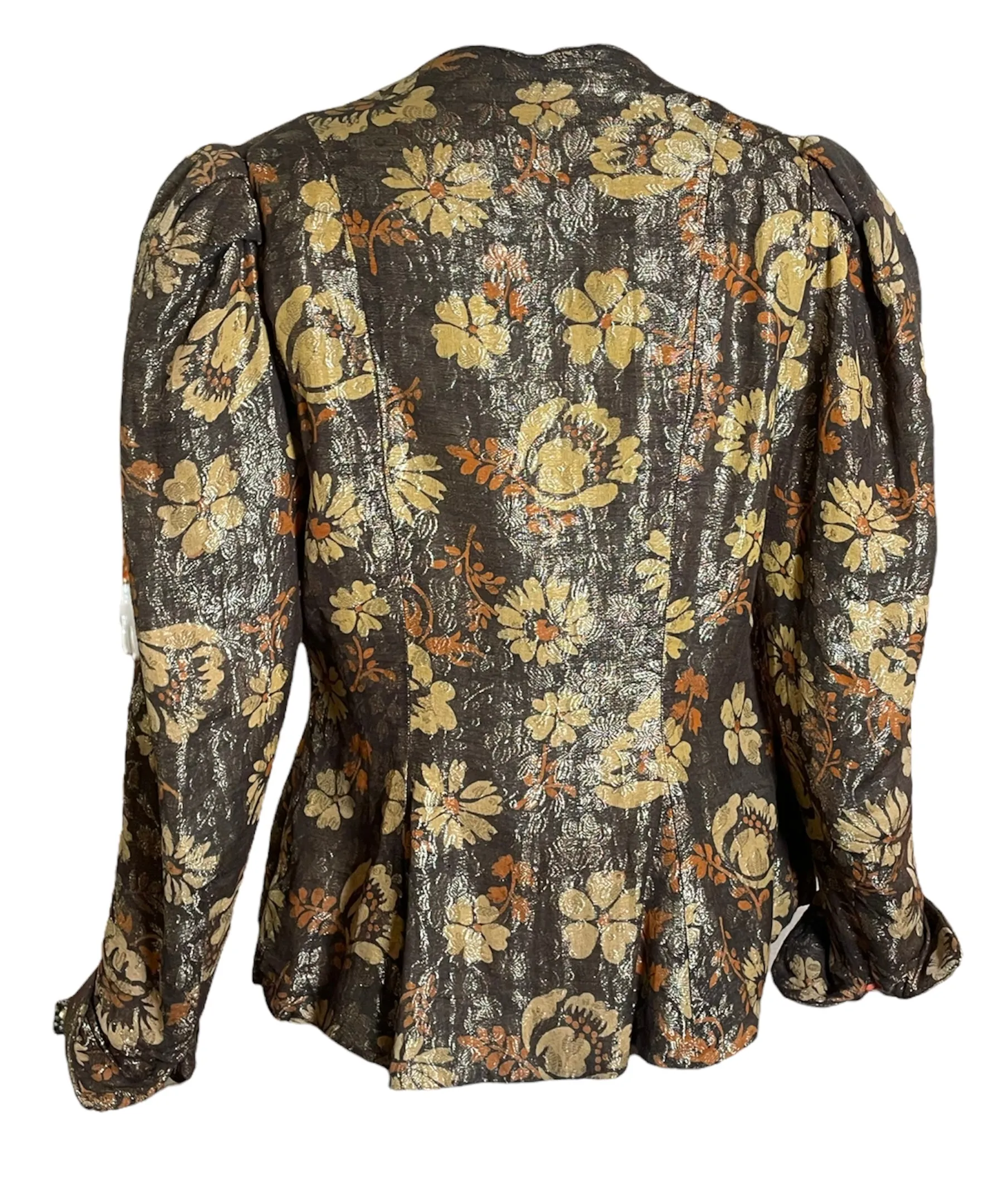 30s Gold Lame Floral Evening Jacket