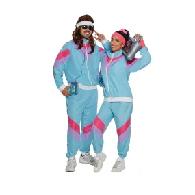 80s Costume for Adults, Blue Vest and Pants