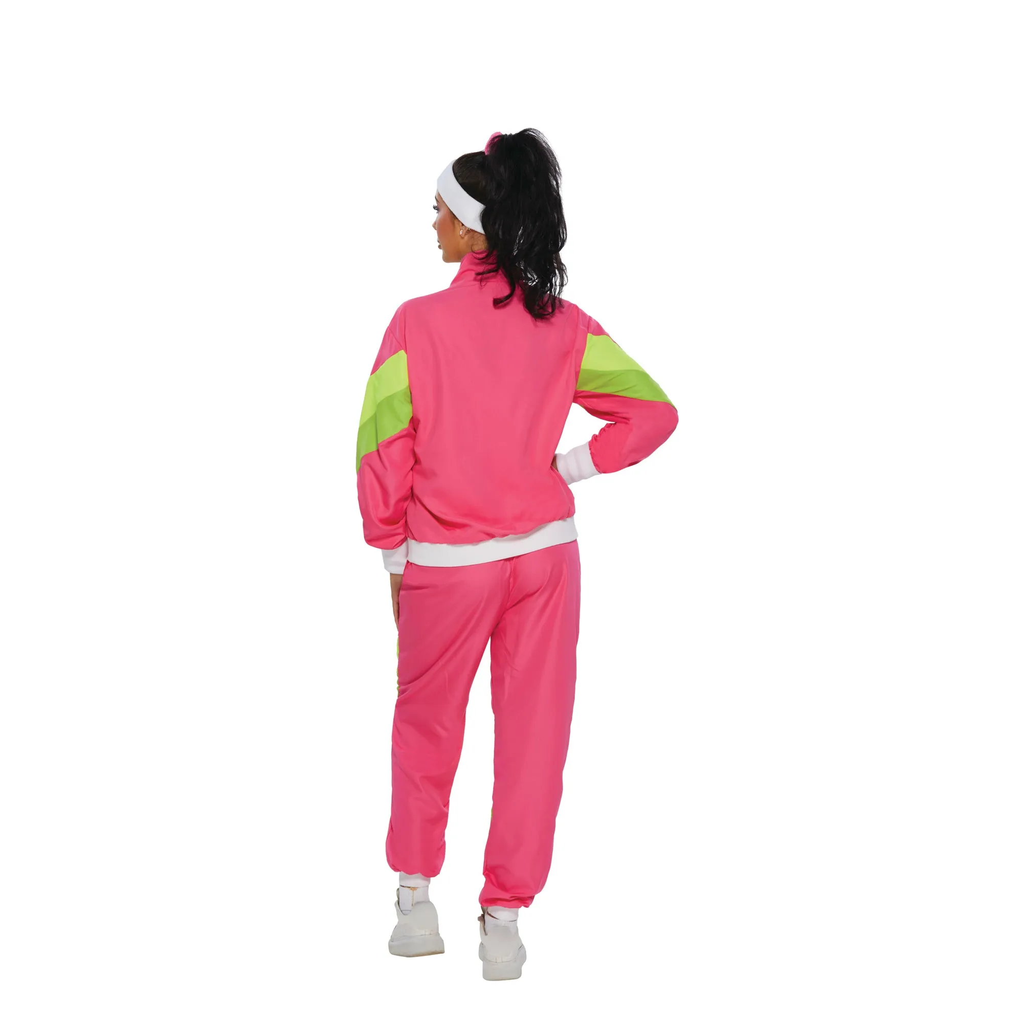 80s Costume for Adults, Hot Pink Vest and Pants