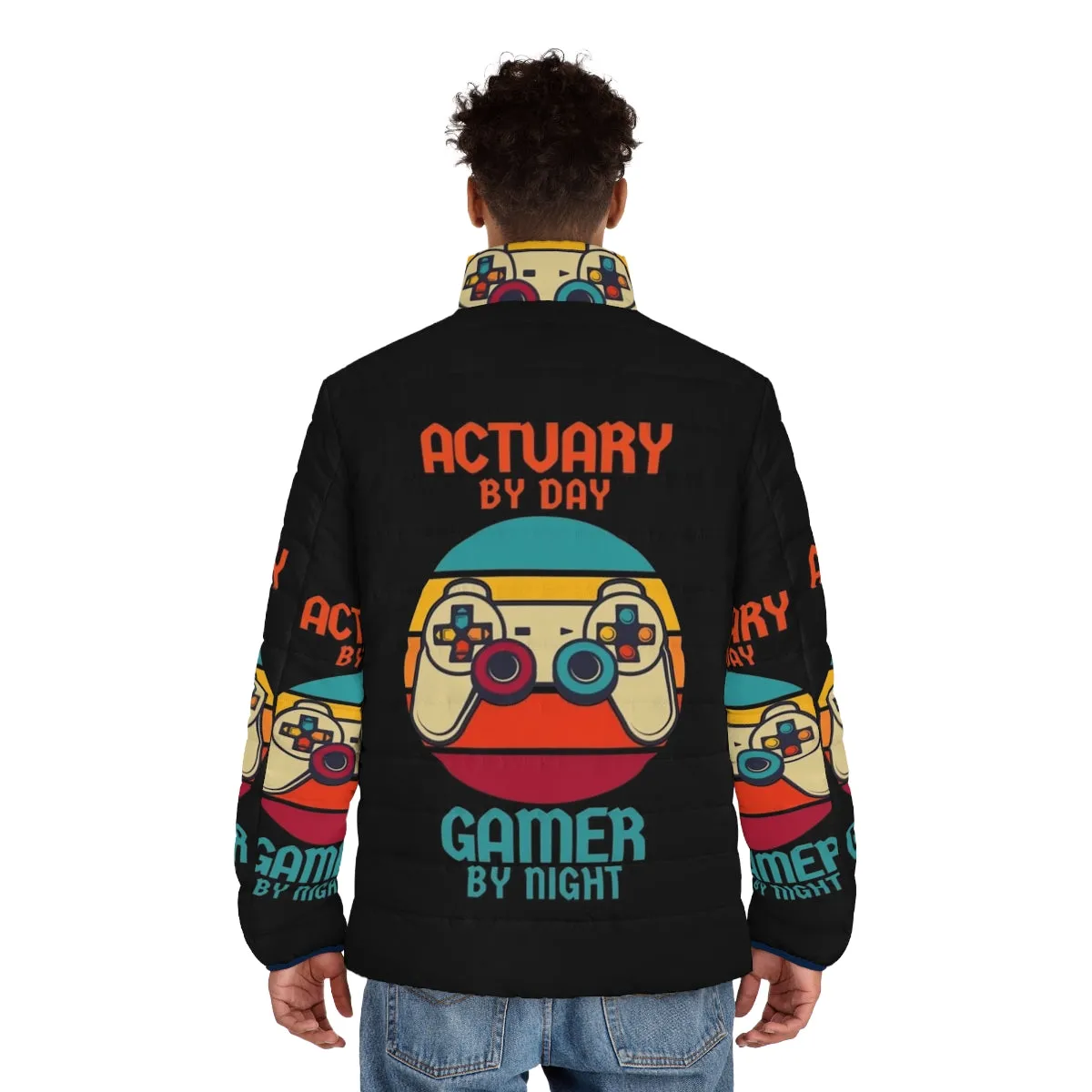 Actuary by Day, Gamer by Night Puffer Jacket