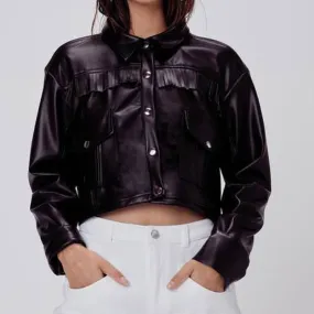 Afton Pleather Cropped Jacket