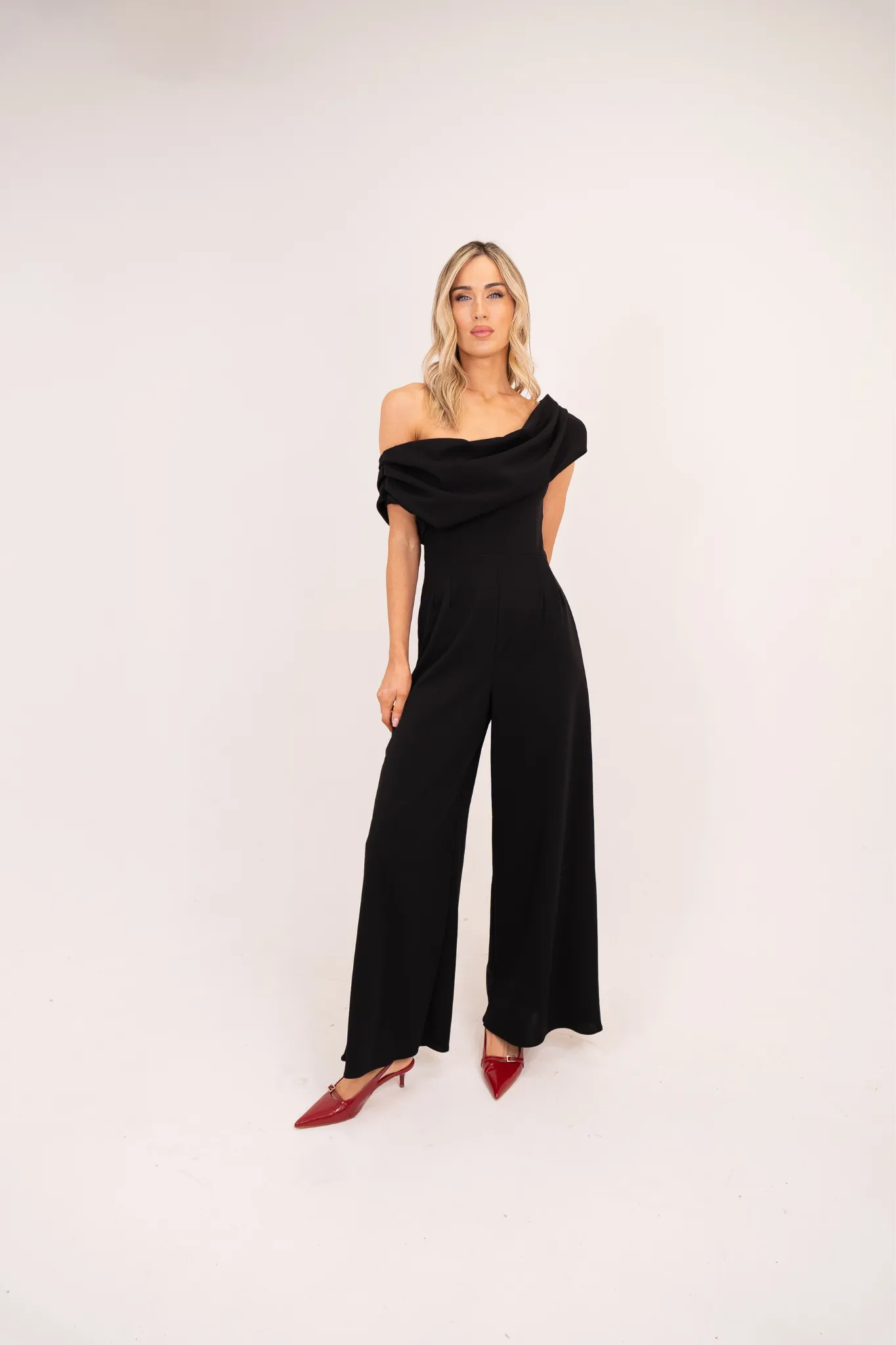 Alexandra Drop Shoulder Jumpsuit In Black