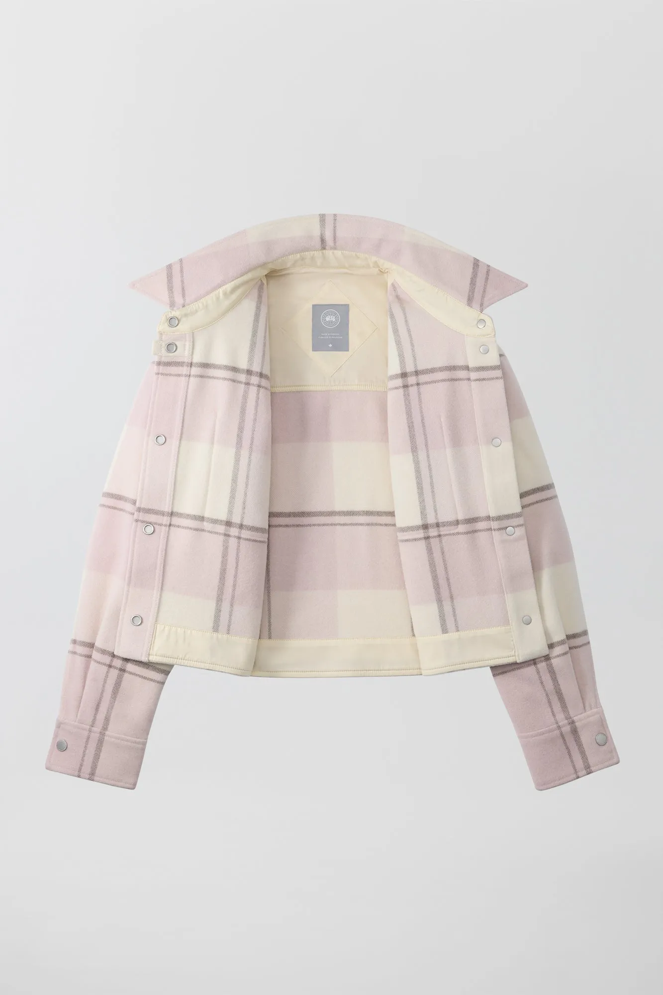 Almandine Cropped Plaid Shirt Jacket