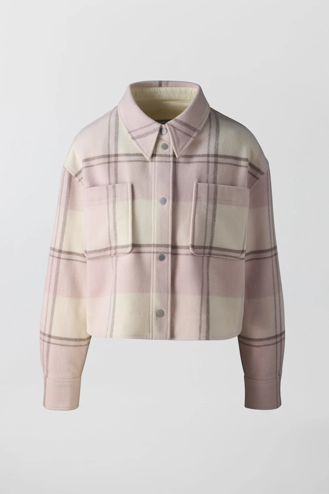 Almandine Cropped Plaid Shirt Jacket