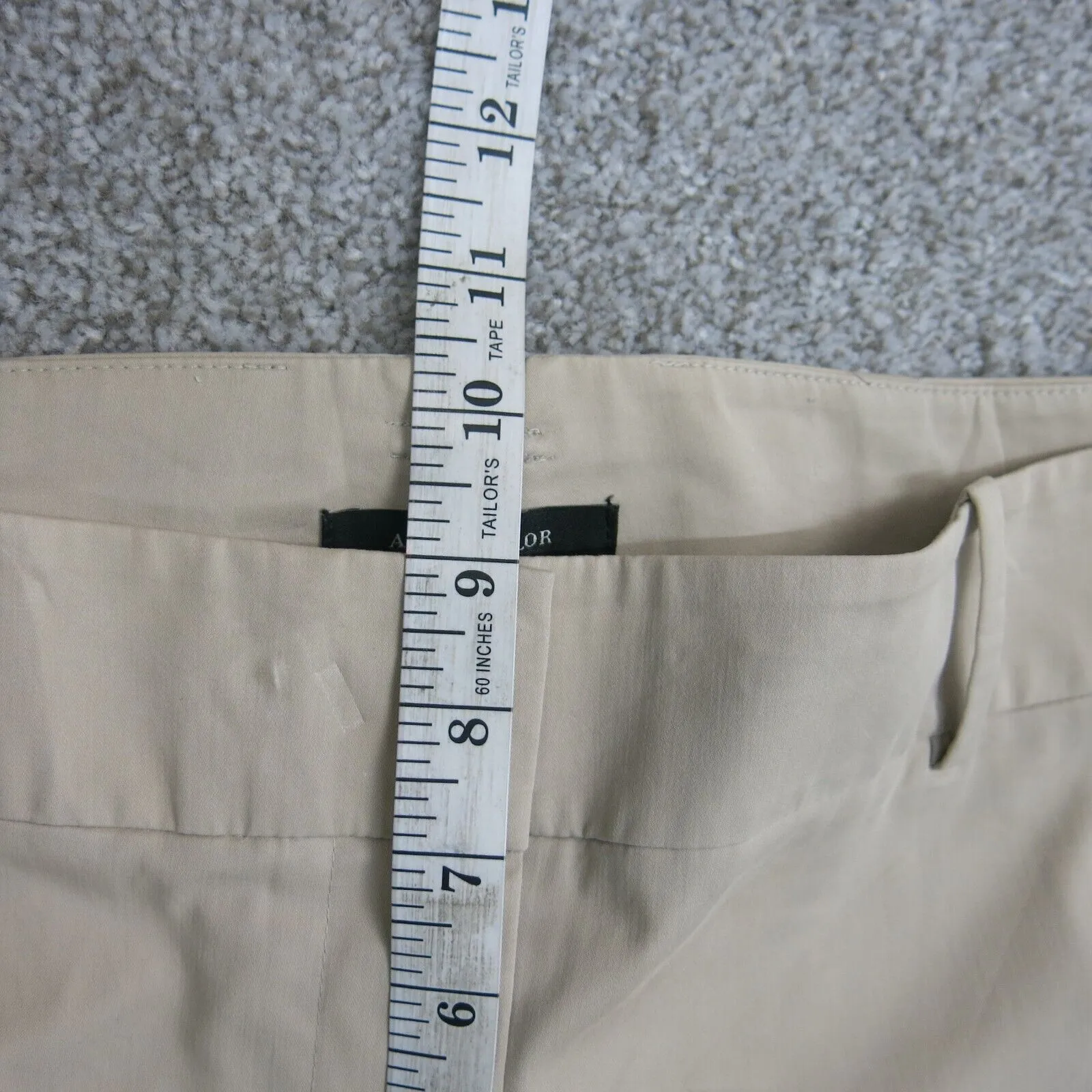 ANN Taylor Womens Chino Pant Straight Leg Mid Rise Salish Pockets Beige Size 4