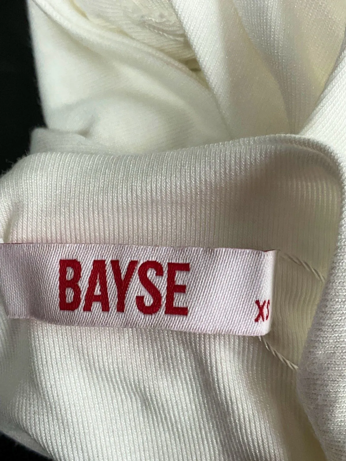 Bayse White Asymmetric Bodysuit UK XS