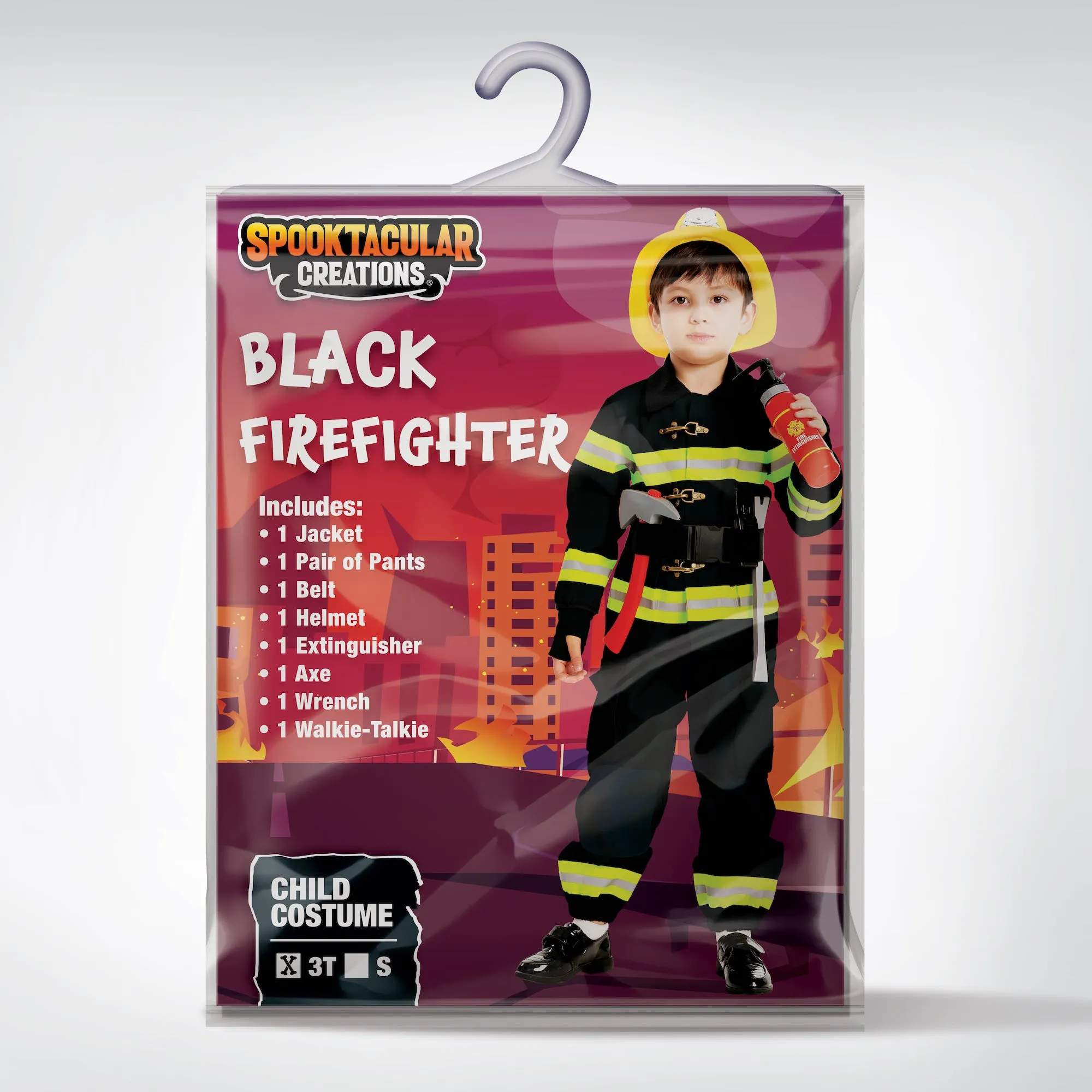 Black Firefighter Costume - Child