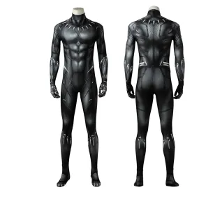 Black Panther Costume T'Challa Cosplay Superhero Jumpsuit Superman Black Suit