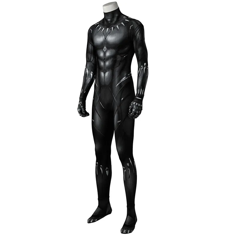 Black Panther Costume T'Challa Cosplay Superhero Jumpsuit Superman Black Suit