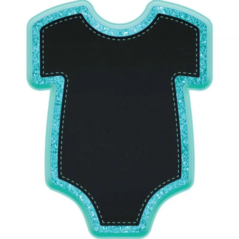 Blue Baby Boy Bodysuit Shaped MDF Easel - 22cm x 17cm