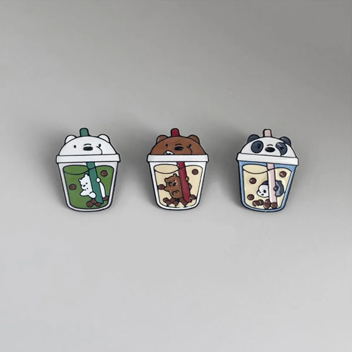 Boba Tea Enamel Pins, Kawaii Bubble Tea Brooch Lapel Pins, Boba Enamel Pin