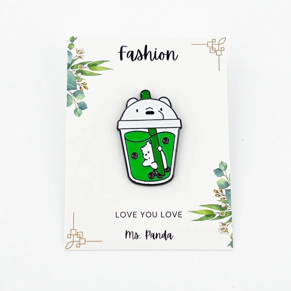 Boba Tea Enamel Pins, Kawaii Bubble Tea Brooch Lapel Pins, Boba Enamel Pin