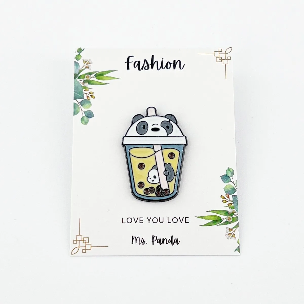 Boba Tea Enamel Pins, Kawaii Bubble Tea Brooch Lapel Pins, Boba Enamel Pin