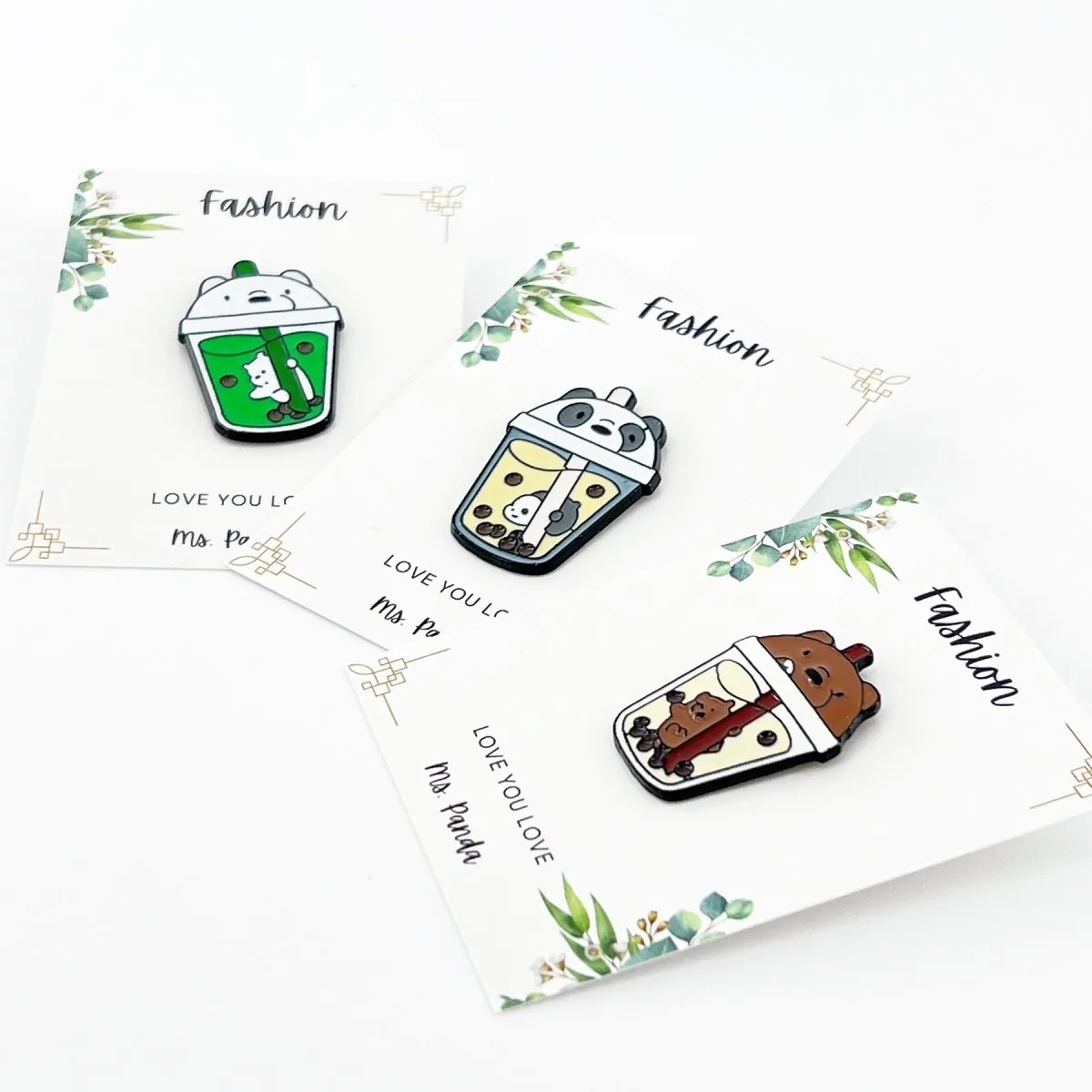 Boba Tea Enamel Pins, Kawaii Bubble Tea Brooch Lapel Pins, Boba Enamel Pin