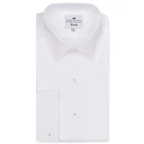 Budd x Kirby Allison Hand Pleated Poplin Dress Shirt in White