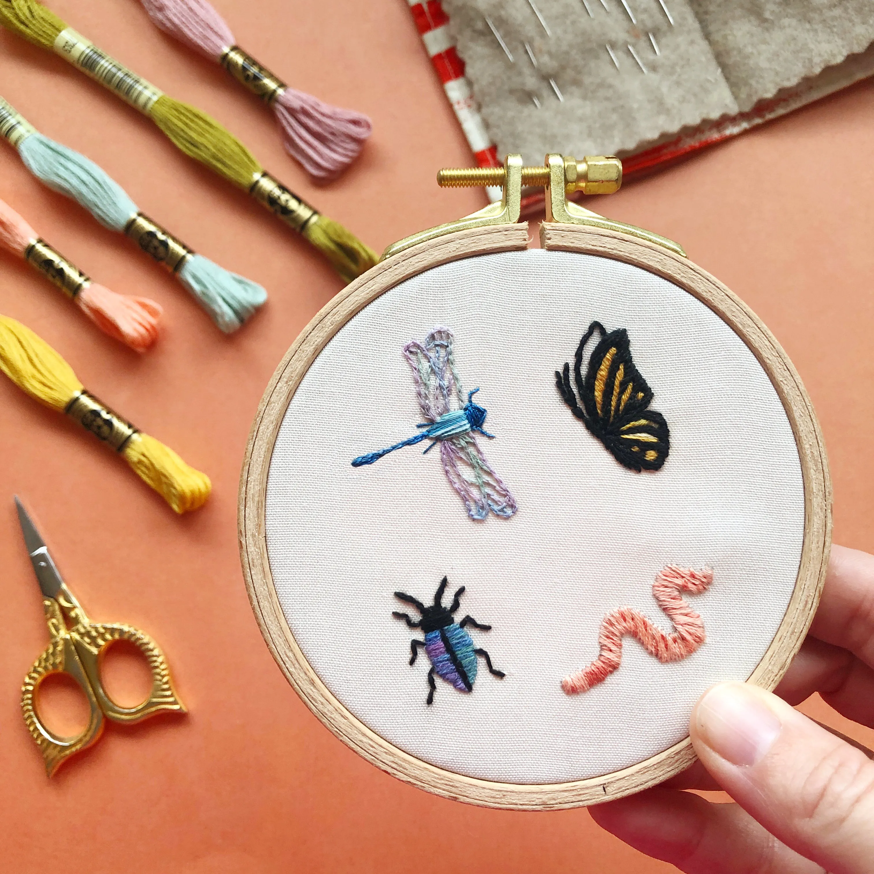 Bugs Embroidery Patterns - Stick and Stitch Insect Embroidery