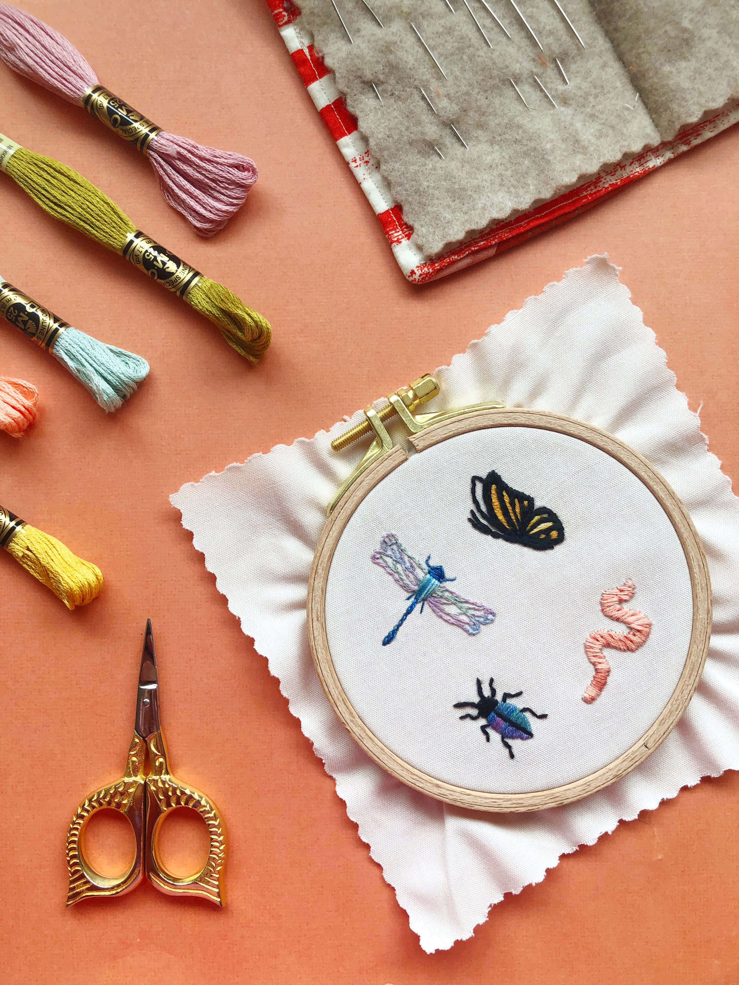 Bugs Embroidery Patterns - Stick and Stitch Insect Embroidery