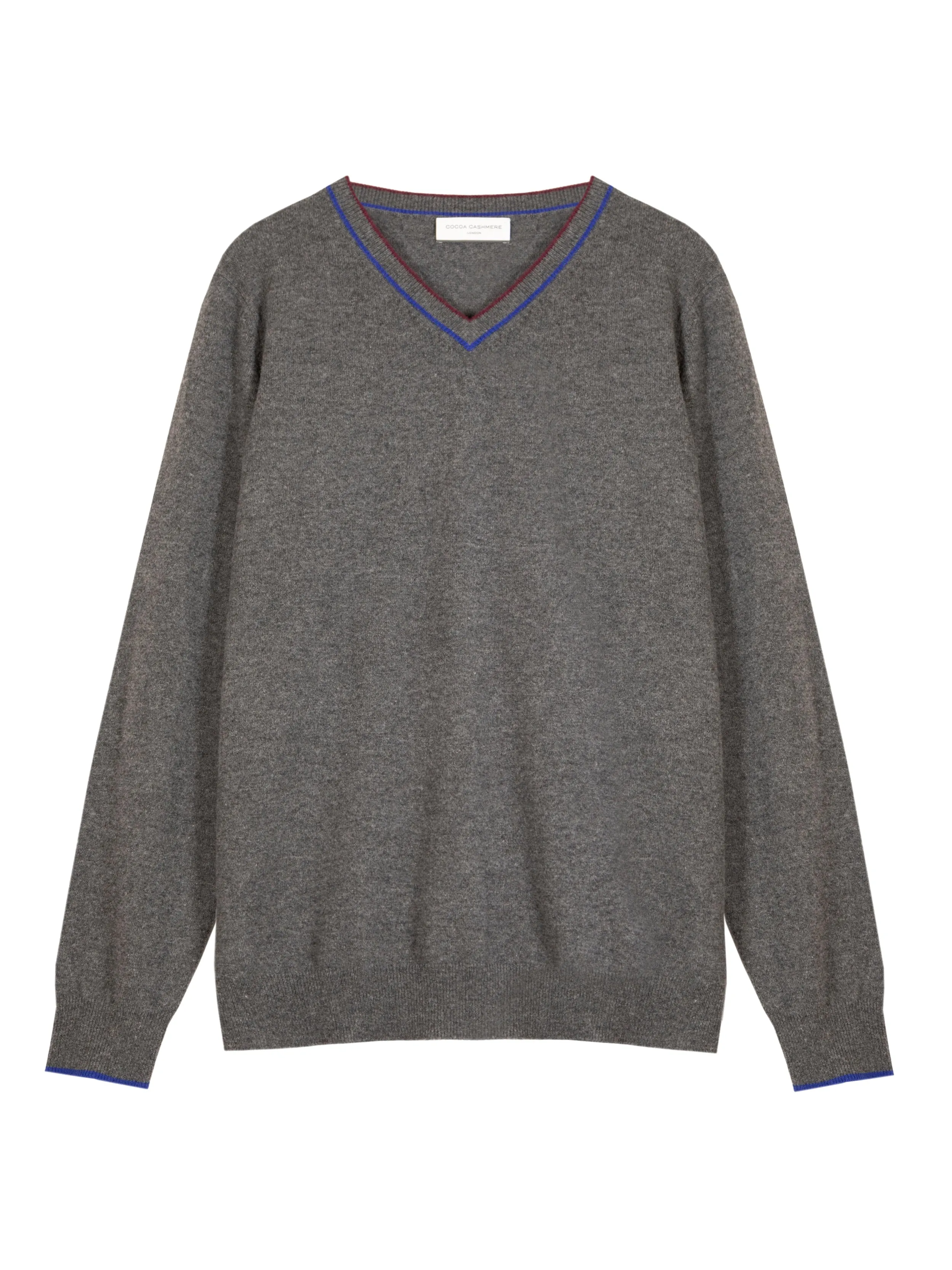 Carter V Neck Cashmere Ash Grey Jumper