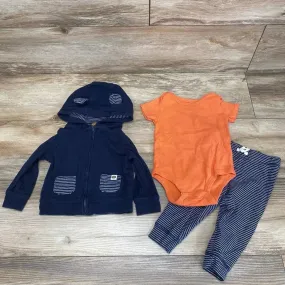 Carter's 3pc Full Zip Hoodie Set sz 9m