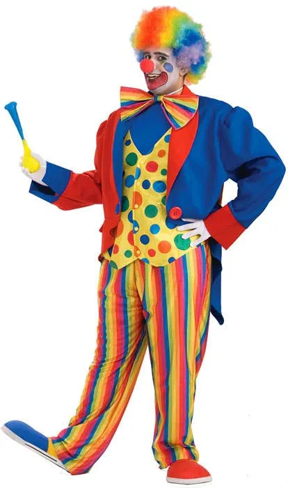 Circus Clown Mens Plus Size Dress Up Costume