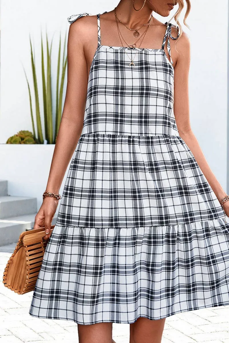 CLASSIC PLAID PATCHWORK HALTER DRESS_CWDSD2662