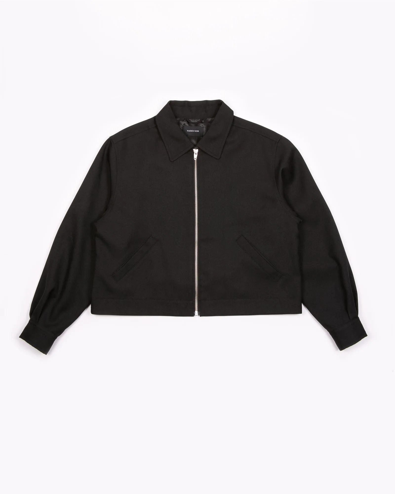 Crop Harrington Jacket - Black Sharkskin W