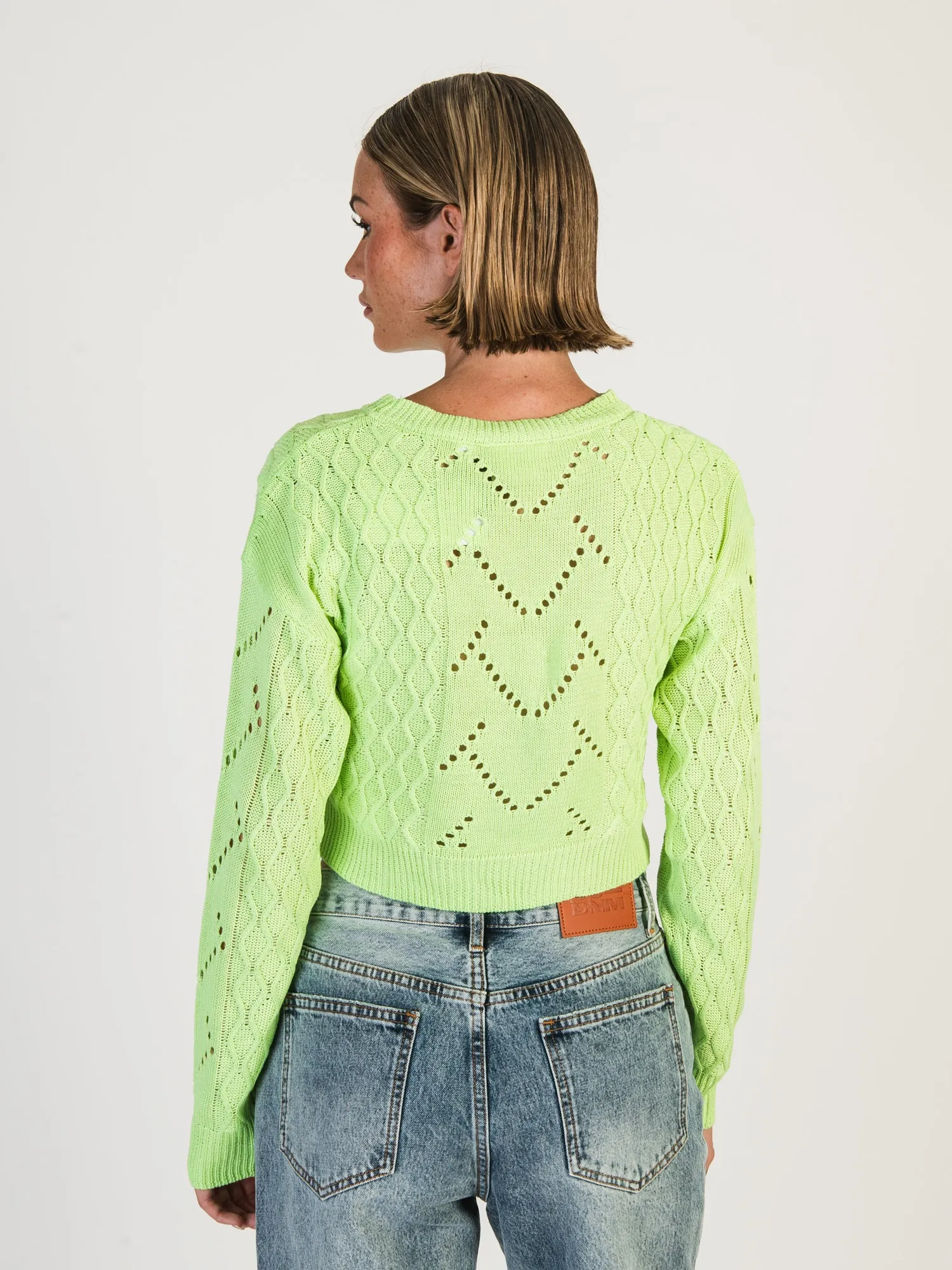 DAISY STREET LTD CROCHET KNIT BOXY JUMPER