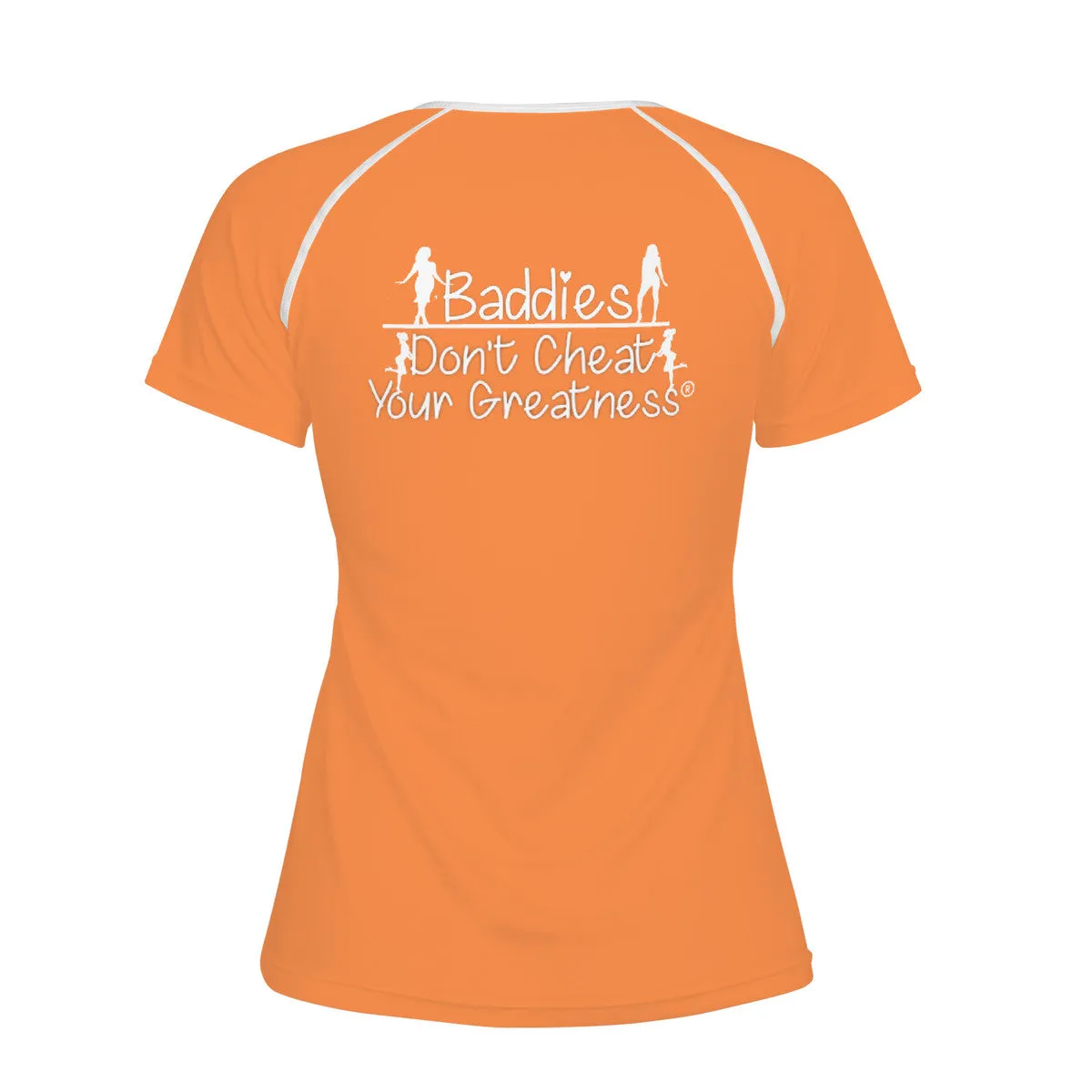 DCYG  24SX Baddies White Logo & Orange Women's All-Over Print T shirt