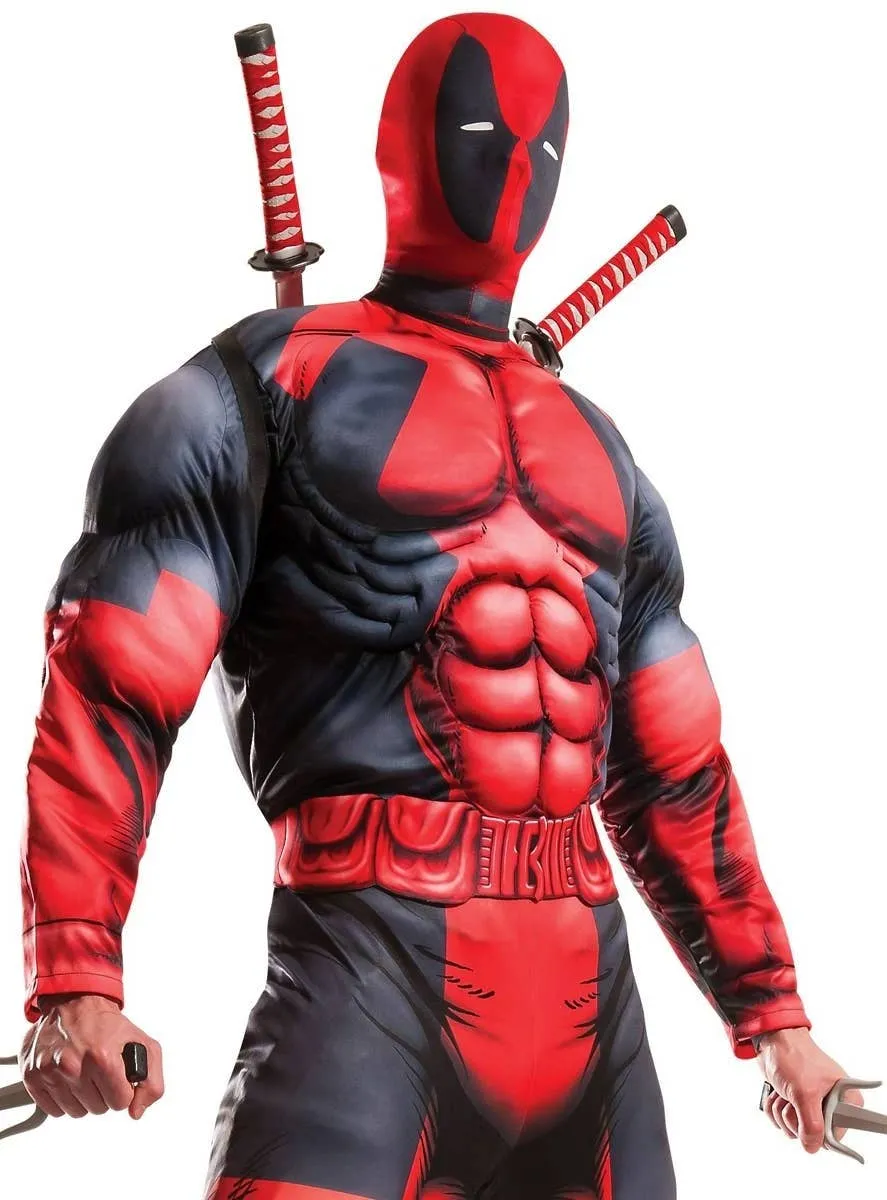 Deadpool Deluxe Muscle Chest Mens Plus Size Costume