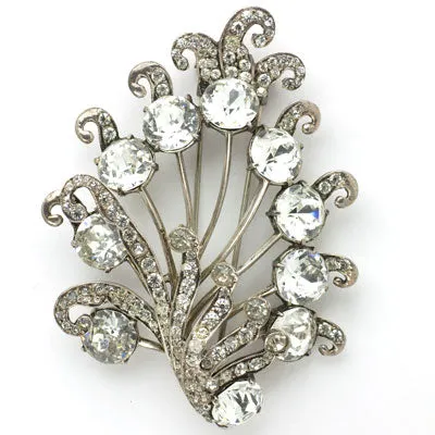 Diamanté & Sterling Flower Dress Clip