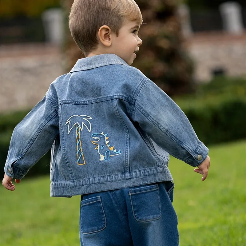 Dinosaur Haunt Boy Blue Denim Jacket