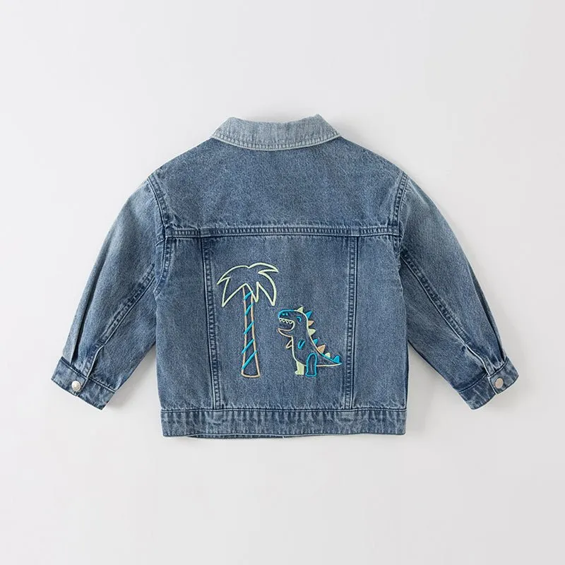 Dinosaur Haunt Boy Blue Denim Jacket