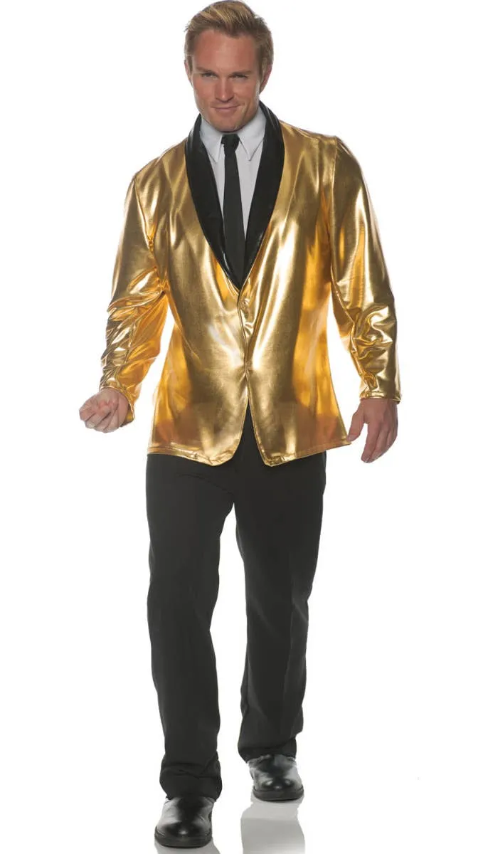 Doo Wop Mens Plus Size Gold 50s Dinner Jacket Costume