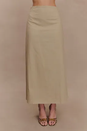 Dora Linen Midi Skirt - Natural